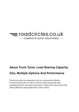 About Truck Tyres_ Load Bearing Capacity, Size, Multiple Options And Performance_