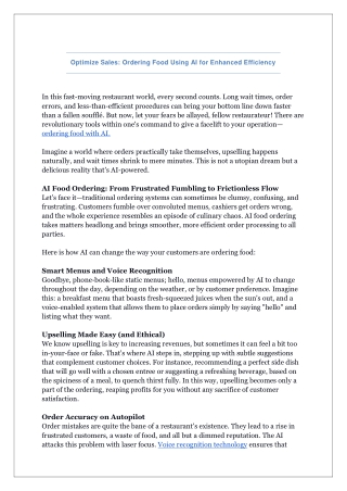 Optimize Sales: Ordering Food Using AI for Enhanced Efficiency