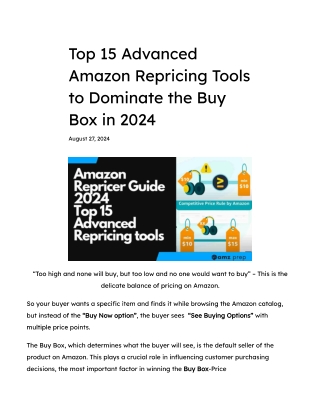Top 15 Advanced Amazon Repricing Tools to Dominate the Buy Box in 2024