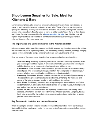 Shop Lemon Smasher for Sale