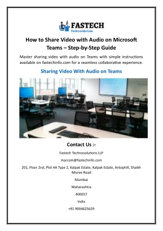 How to Share Video with Audio on Microsoft Teams  Step-by-Step Guide