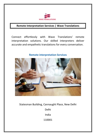 Remote Interpretation Services | Wave Translations
