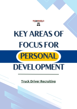 Key Areas of Focus for Personal Development - Truck Driver Recruiting