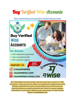 Buy Verified Wise Accounts