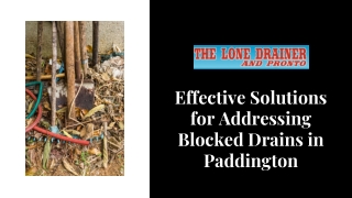 Introduction to Blocked Drains blocked drains paddington are a common issue in Paddington, often leading to serious prob