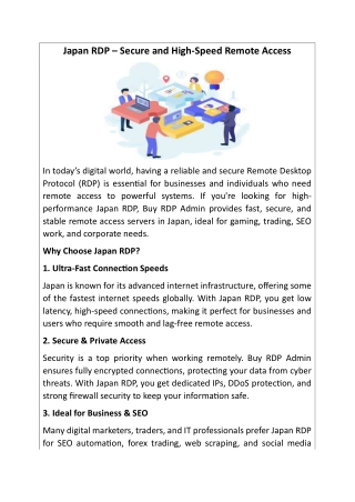 Japan RDP – Secure and High-Speed Remote Access