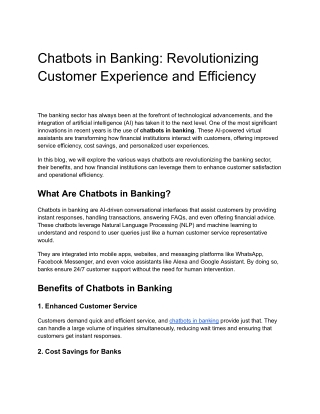 Chatbots in Banking_ Revolutionizing Customer Experience and Efficiency
