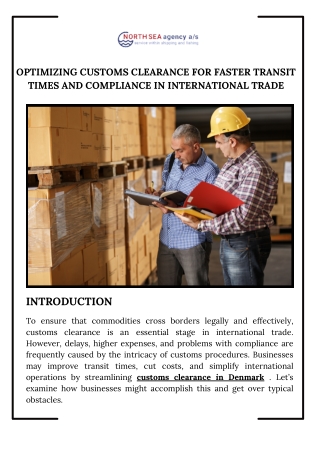 Optimizing Customs Clearance for Faster Transit Times and Compliance in International Trade