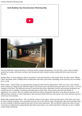 Contract furniture buying guide