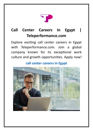 Call Center Careers In Egypt  Teleperformance.com