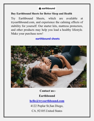 Buy Earthbound Sheets for Better Sleep and Health