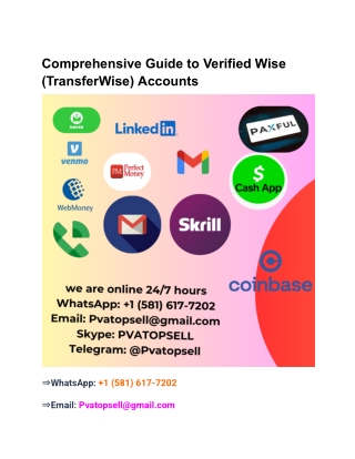 Top 3 site to Buy Verified Wise Accounts _ New York City