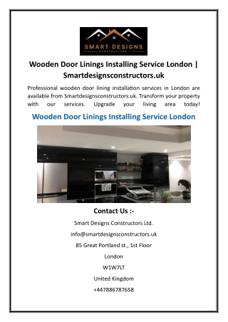 Wooden Door Linings Installing Service London  Smartdesignsconstructors.uk