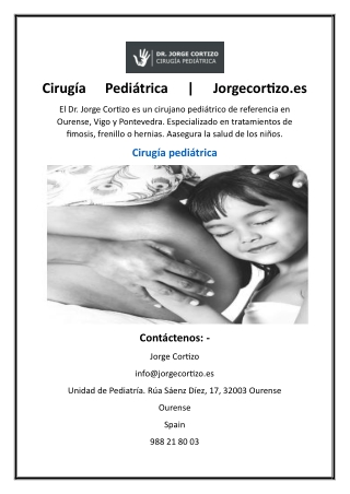 Cirugía Pediátrica  Jorgecortizo.es