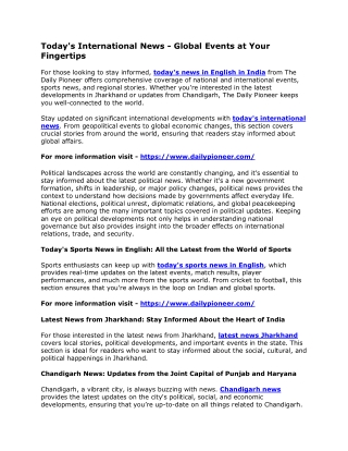 Today's International News - Global Events at Your Fingertips