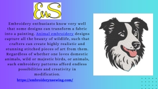 Capture the Essence of Wildlife with Artistic Embroidery Designs