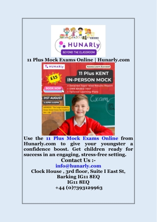 11 Plus Mock Exams Online  Hunarly com