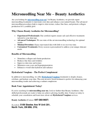 Microneedling Facial | Microneedling near me