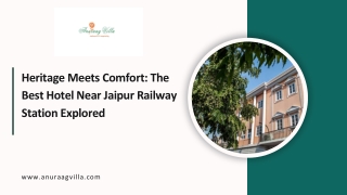 Best Hotel Near Jaipur Railway Station Heritage & Comfort