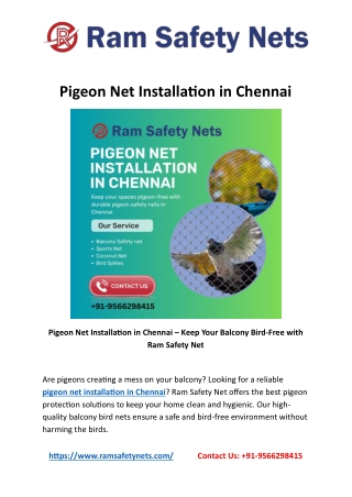 Pigeon Net Installation in Chennai