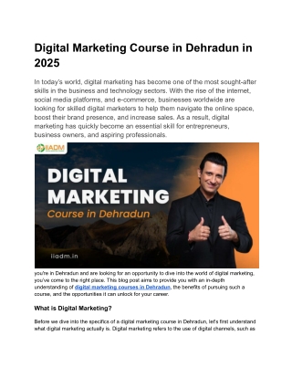 Digital Marketing Course in Dehradun