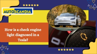 How is a check engine light diagnosed in a Tesla