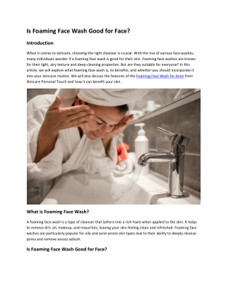 Is Foaming Face Wash Good for Face