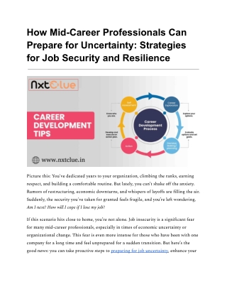 Prepare Job for Uncertainty