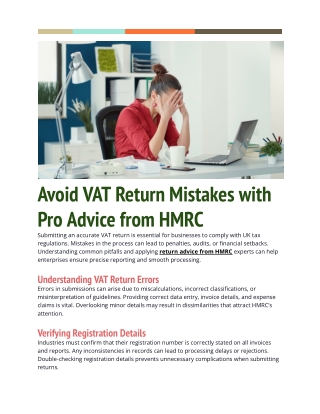 Avoid VAT Return Mistakes with Pro Advice from HMRC