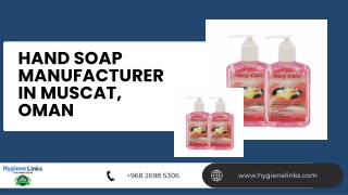 Hand soap Manufacturer in Muscat, Oman PDF