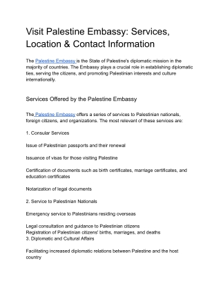 Visit Palestine Embassy_ Services, Location & Contact Information