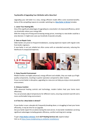 Top Benefits of Upgrading Your Old Boiler with a New One!