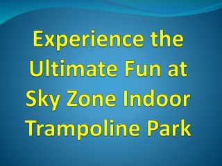 Experience the Ultimate Fun at Sky Zone Indoor Trampoline Park
