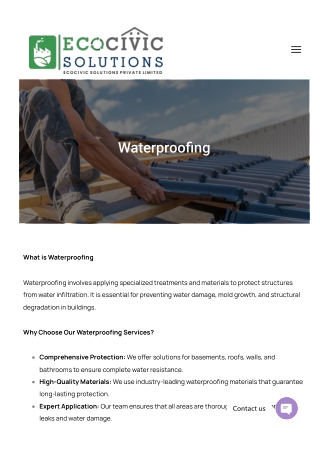 Waterproofing Services in Kolhapur | EcoCivic Solutions Pvt Ltd