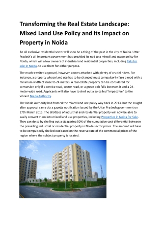 Transforming the Real Estate Landscape