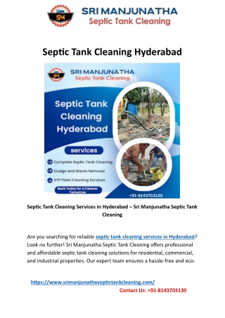 Septic Tank Cleaning Hyderabad