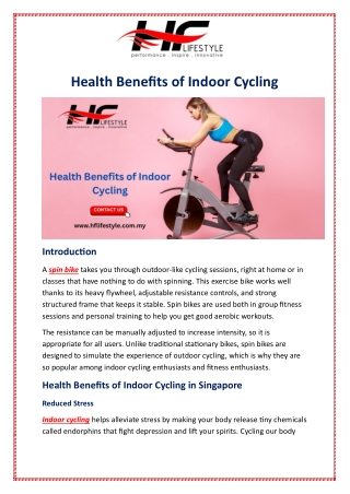 Health Benefits of Indoor Cycling
