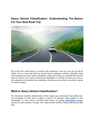 Heavy Vehicle Classification_ Understanding the Basics for Your Next Road Trip- Off page