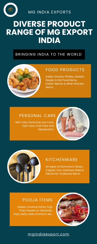 Diverse Product Range of MG Export India