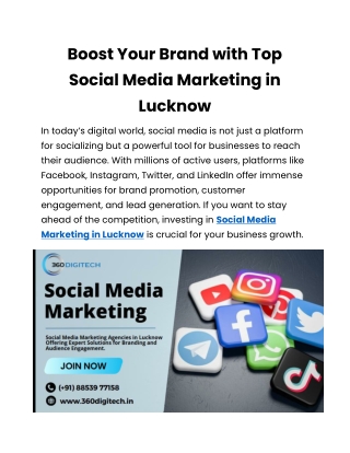 Enhance Your Business with Social Media Marketing Lucknow