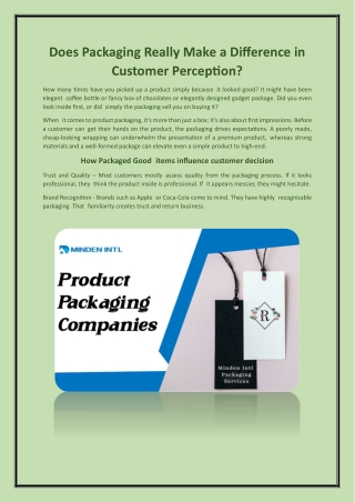 Does Packaging Really Make a Difference in Customer Perception