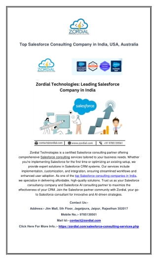 Top Salesforce Consulting Company in India