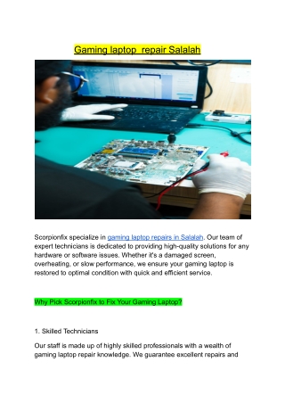 Gaming laptop  repair Salalah