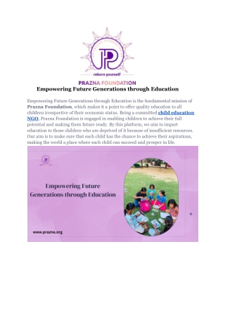 Empowering Future Generations through Education