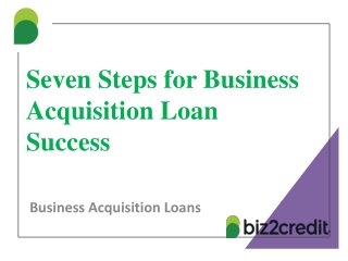 Seven Steps for a Business Acquisition Loan