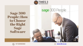Sage 300 People How to Choose the Right Sage Software
