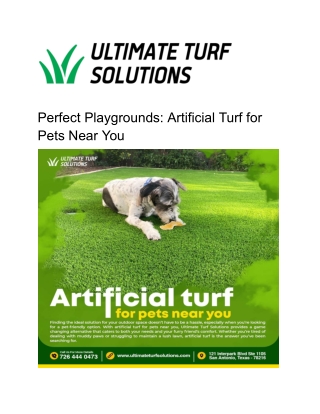 Perfect Playgrounds: Artificial Turf for Pets Near You