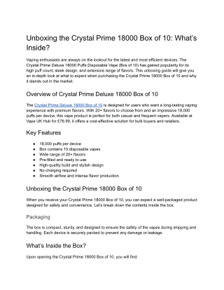 Crystal Prime Deluxe 18000