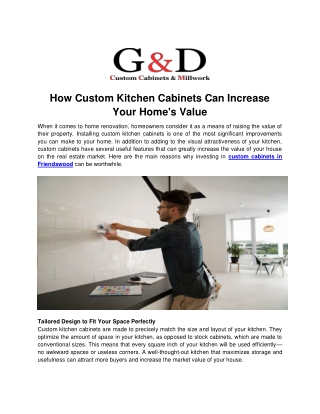 How Custom Kitchen Cabinets Can Increase Your Home's Value