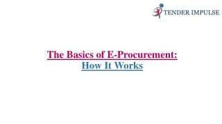 The Basics of E-Procurement: How It Works